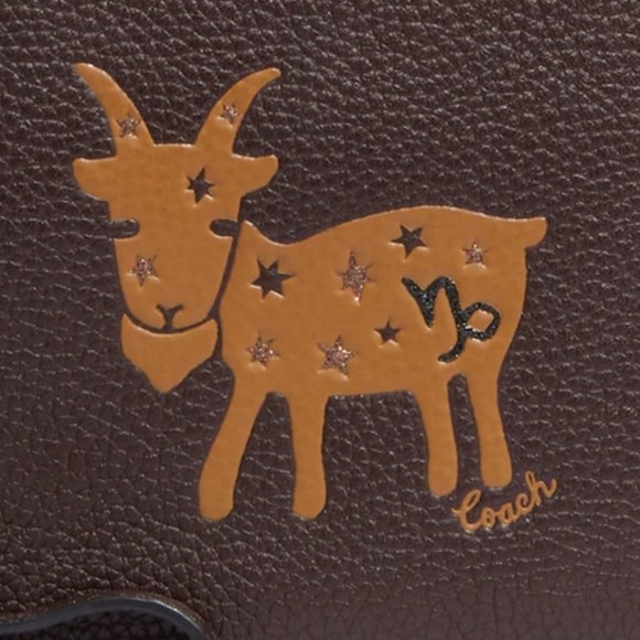 Coach Corner Zip Wristlet With Capricorn Sign! - Picture 4 of 6